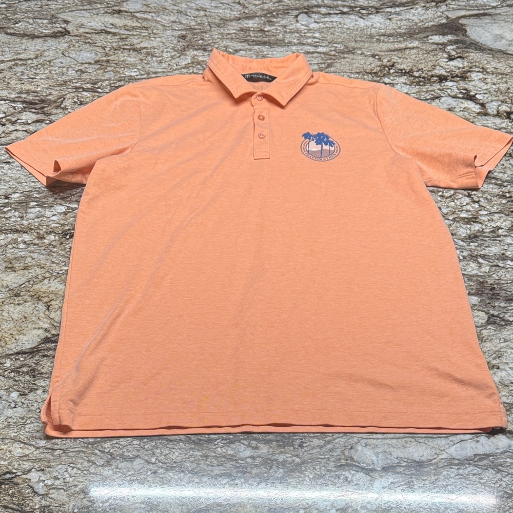 Travis Mathew Orange Polo Shirt xl
